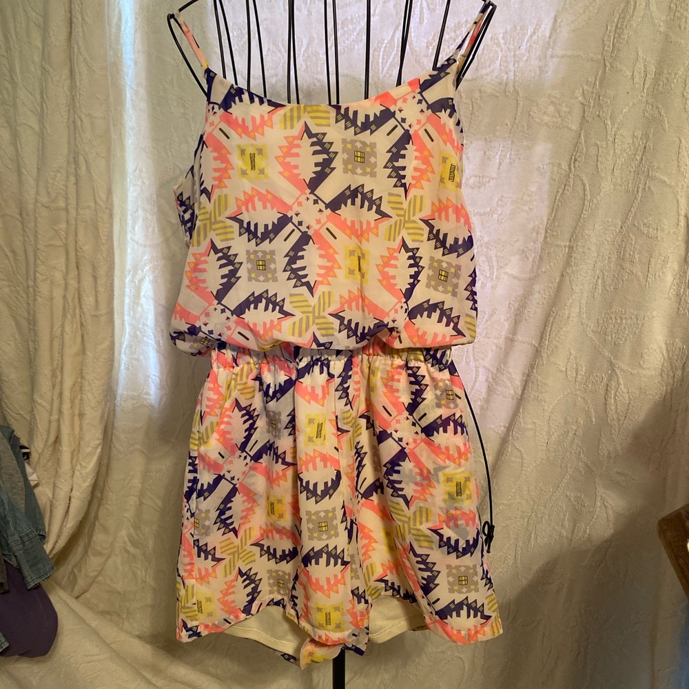 Colorful fun printed women’s jumper romper